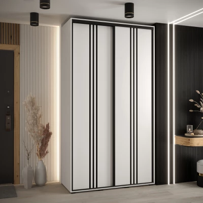 Šatní skříň ASIRI 6 - 130/60 cm, bílá / černá