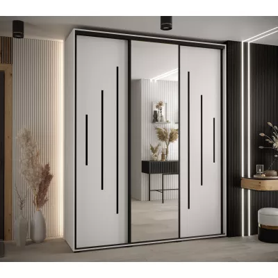 Šatní skříň ASIRI 13 - 200/45 cm, bílá / černá