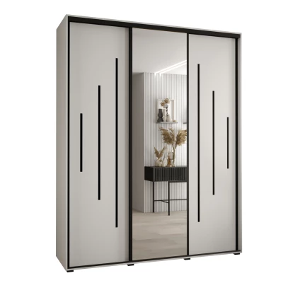 Šatní skříň ASIRI 13 - 200/45 cm, bílá / černá