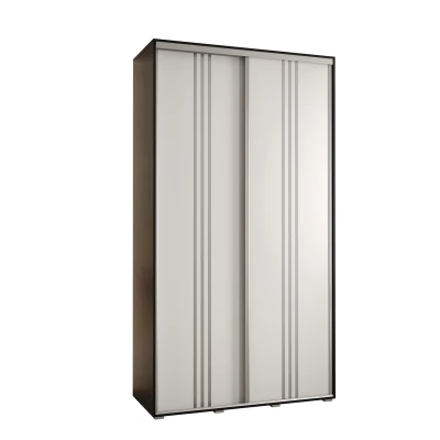 Šatní skříň ASIRI 6 - 130/45 cm, černá / bílá / stříbrná