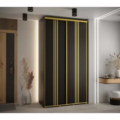 Šatní skříň ASIRI 6 - 140/60 cm, černá / zlatá