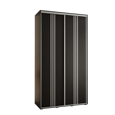 Šatní skříň ASIRI 6 - 140/60 cm, černá / stříbrná