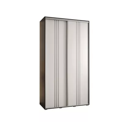 Šatní skříň ASIRI 6 - 140/60 cm, černá / bílá / stříbrná