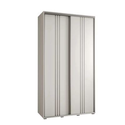 Šatní skříň ASIRI 6 - 140/60 cm, bílá / stříbrná