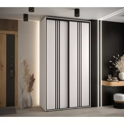 Šatní skříň ASIRI 6 - 140/60 cm, bílá / černá