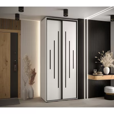 Šatní skříň ASIRI 12 - 100/45 cm, bílá / černá