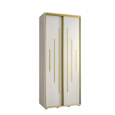 Šatní skříň ASIRI 12 - 110/45 cm, bílá / zlatá