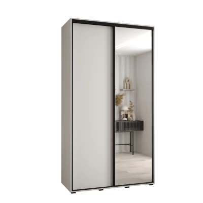 Šatní skříň ASIRI 3 - 130/45 cm, bílá / černá