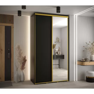 Šatní skříň ASIRI 3 - 140/45 cm, černá / zlatá