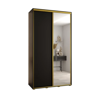 Šatní skříň ASIRI 3 - 140/45 cm, černá / zlatá