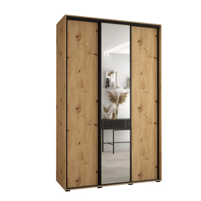 Šatní skříň ASIRI 3 - 150/45 cm, dub artisan / černá