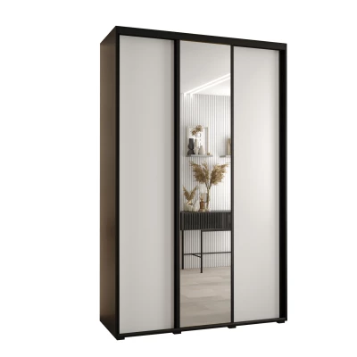 Šatní skříň ASIRI 3 - 150/45 cm, černá / bílá / černá