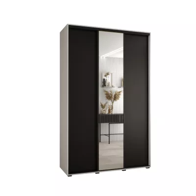 Šatní skříň ASIRI 3 - 150/45 cm, bílá / černá / černá