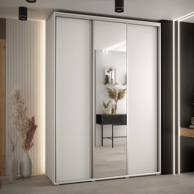 Šatní skříň ASIRI 3 - 170/45 cm, bílá / stříbrná