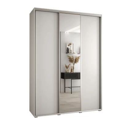 Šatní skříň ASIRI 3 - 170/45 cm, bílá / stříbrná