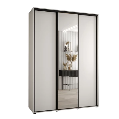 Šatní skříň ASIRI 3 - 170/45 cm, bílá / černá