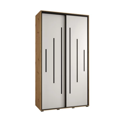 Šatní skříň ASIRI 12 - 140/45 cm, dub artisan / bílá / černá
