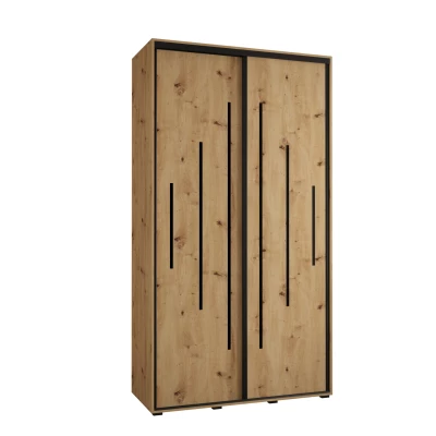 Šatní skříň ASIRI 12 - 140/45 cm, dub artisan / černá