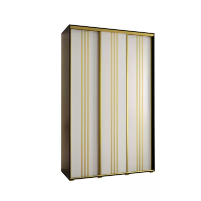 Šatní skříň ASIRI 6 - 150/60 cm, černá / bílá / zlatá