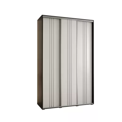 Šatní skříň ASIRI 6 - 150/60 cm, černá / bílá / stříbrná