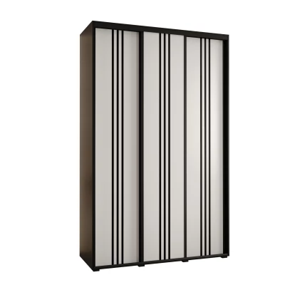 Šatní skříň ASIRI 6 - 150/60 cm, černá / bílá / černá