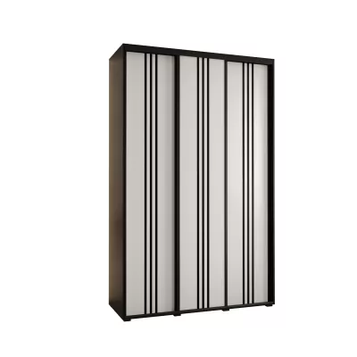 Šatní skříň ASIRI 6 - 150/60 cm, černá / bílá / černá
