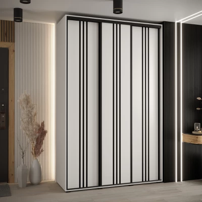 Šatní skříň ASIRI 6 - 150/60 cm, bílá / černá