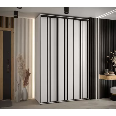 Šatní skříň ASIRI 6 - 150/60 cm, bílá / černá