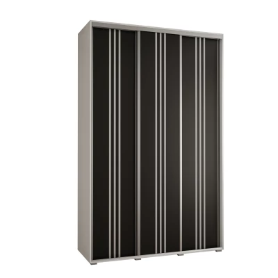 Šatní skříň ASIRI 6 - 150/60 cm, bílá / černá / stříbrná