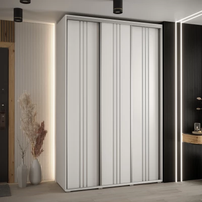 Šatní skříň ASIRI 6 - 150/45 cm, bílá / stříbrná