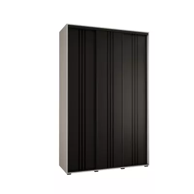 Šatní skříň ASIRI 6 - 150/45 cm, bílá / černá / černá