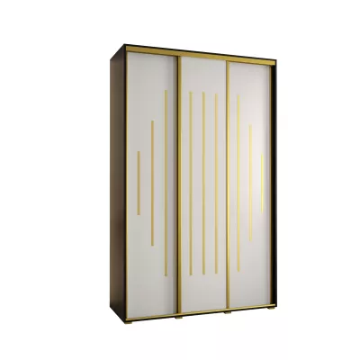 Šatní skříň ASIRI 12 - 150/45 cm, černá / bílá / zlatá