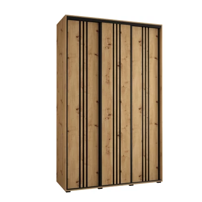 Šatní skříň ASIRI 6 - 160/45 cm, dub artisan / černá