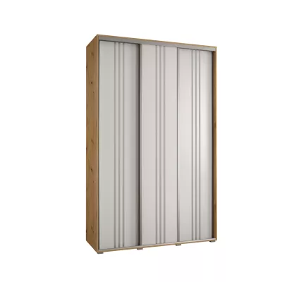 Šatní skříň ASIRI 6 - 160/45 cm, dub artisan / bílá / stříbrná