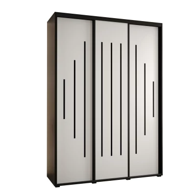 Šatní skříň ASIRI 12 - 170/45 cm, černá / bílá / černá