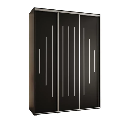Šatní skříň ASIRI 12 - 170/45 cm, černá / stříbrná