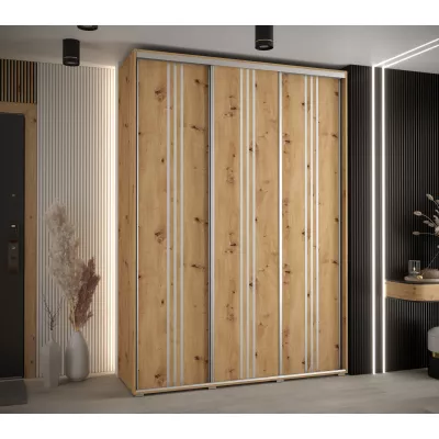 Šatní skříň ASIRI 6 - 170/60 cm, dub artisan / stříbrná