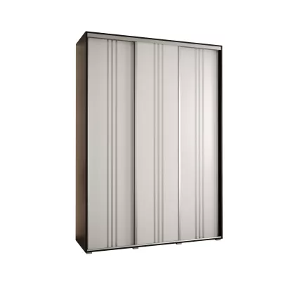 Šatní skříň ASIRI 6 - 170/60 cm, černá / bílá / stříbrná