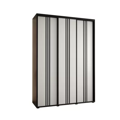 Šatní skříň ASIRI 6 - 170/60 cm, černá / bílá / černá