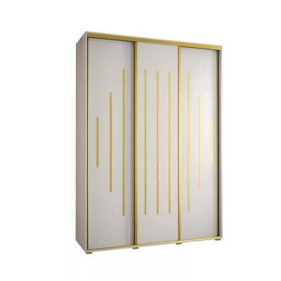 Šatní skříň ASIRI 12 - 180/45 cm, bílá / zlatá