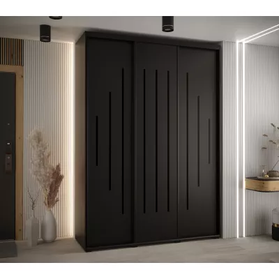 Šatní skříň ASIRI 12 - 180/45 cm, černá / černá