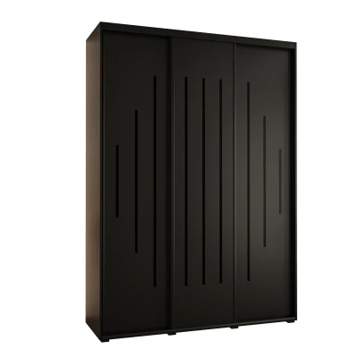 Šatní skříň ASIRI 12 - 180/45 cm, černá / černá