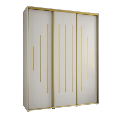 Šatní skříň ASIRI 12 - 190/45 cm, bílá / zlatá