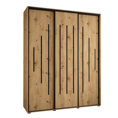 Šatní skříň ASIRI 12 - 190/45 cm, dub artisan / černá