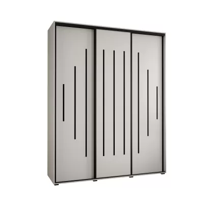 Šatní skříň ASIRI 12 - 200/45 cm, bílá / černá