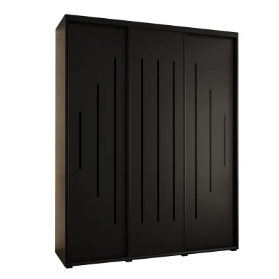 Šatní skříň ASIRI 12 - 200/45 cm, černá / černá