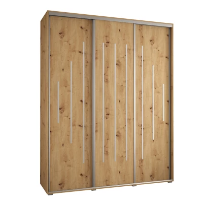 Šatní skříň ASIRI 12 - 200/45 cm, dub artisan / stříbrná