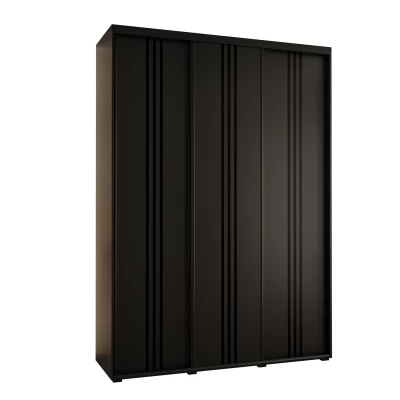 Šatní skříň ASIRI 6 - 180/60 cm, černá / černá