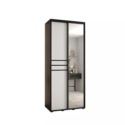 Šatní skříň ASIRI 11 - 110/45 cm, černá / bílá / černá