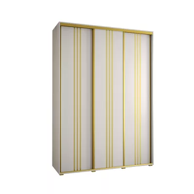 Šatní skříň ASIRI 6 - 180/60 cm, bílá / zlatá